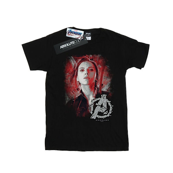 Marvel Boys Avengers Endgame Black Widow Borstad T-shirt 7-8 år Black 7-8 Years