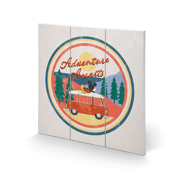 Mickey Mouse Adventure Awaits Plaque En Storlek Vit/Teal/Persika White/Teal/Peach One Size