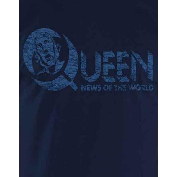 Queen Unisex Vuxen News Of The World Bakre Tryck Logo T-Shirt S Navy Blue S
