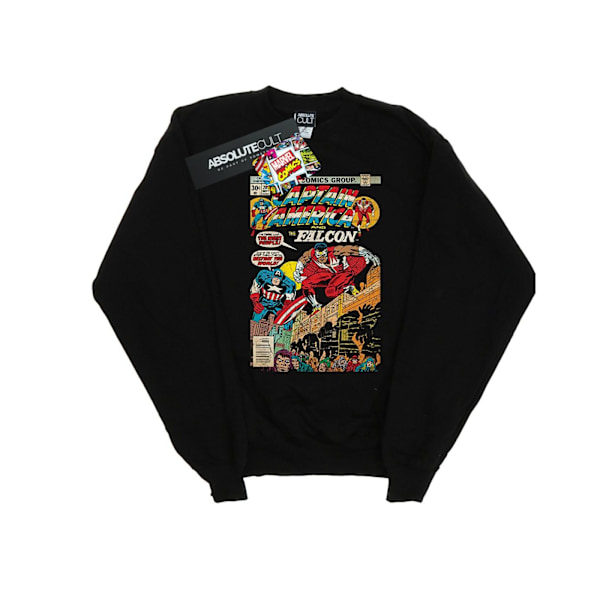 Marvel Dam/Damer Captain America Och Falcon Comic Cover Sweatshirt Black XL