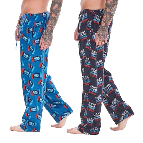 Keanu Pyjamabyxor för män (2-pack) L Blå/Marinblå Blue/Navy L