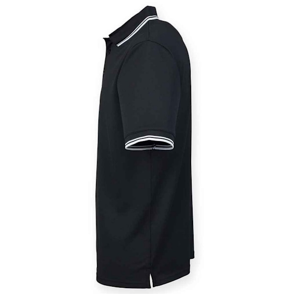 Henbury Mens CoolPlus Tipped Polo Shirt XXL Svart/Vit Black/White XXL