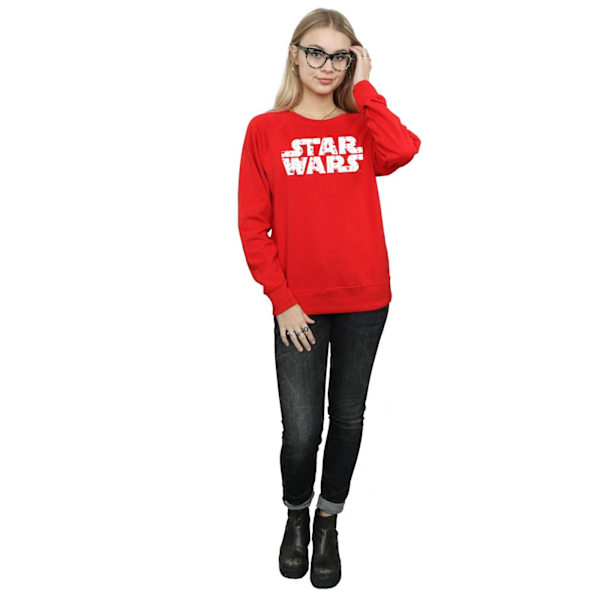 Star Wars Dam/Damer Jultröja med logotyp för kvinnor/damer, röd, M Red M