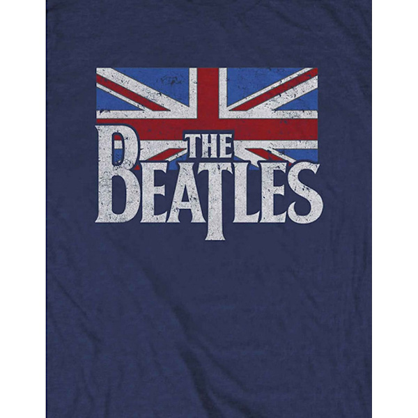 The Beatles Unisex Vuxen Flag Logo T-Shirt S Marinblå Navy Blue S