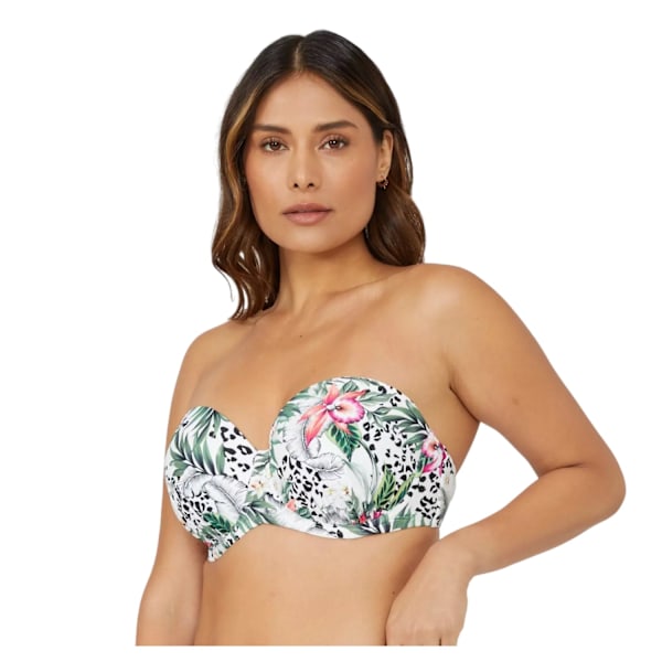 Vacker dam/dam djungel strapless bikini topp 32F flerfärgad Multicoloured 32F