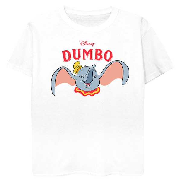 Disney Girls Dumbo Smile Bomull T-shirt 12-13 År Vit White 12-13 Years