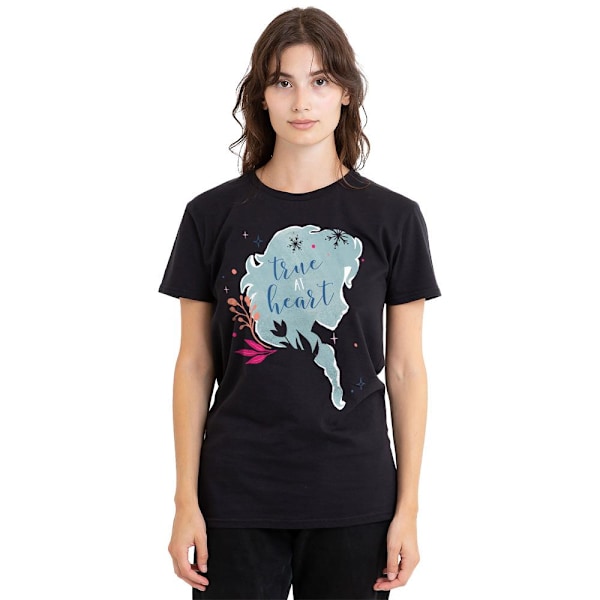 Frozen Unisex Vuxen True At Heart Elsa Silhuett T-Shirt XL Bl Black XL