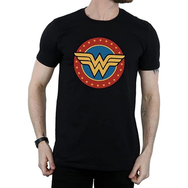 Wonder Woman T-shirt i bomull med logotyp för män, M, svart Black M