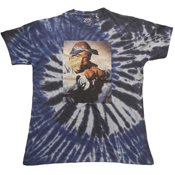 Tupac Shakur Unisex Vuxen Fotografi Tie Dye T-Shirt L Blå Blue L