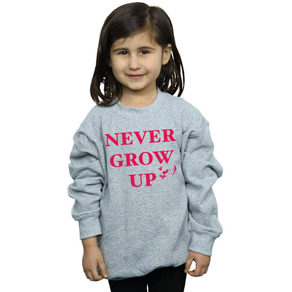 Disney Girls Peter Pan Never Grow Up Sweatshirt 9-11 år Spor Sports Grey 9-11 Years