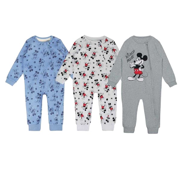 Musse Pigg Baby Pyjamas (3-pack) 6-9 månader Blå/Vit/Grå Blue/White/Grey 6-9 Months