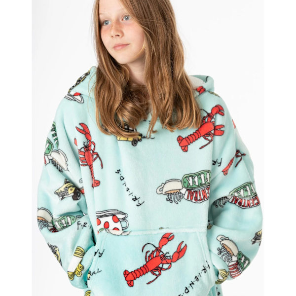 Friends Barn Hoodiefilt i Överstorlek för Barn/Barn, Blå, One Size Blue One Size