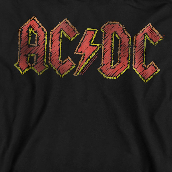 AC/DC Unisex Vuxen Handritad Logotyp Sweatshirt XL Svart Black XL