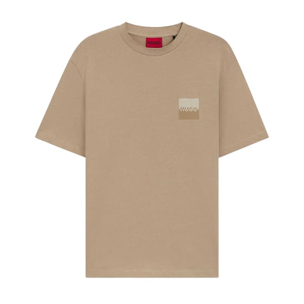 Hugo Boss Herr Dusplito Split Logotyp T-shirt M Beige Beige M