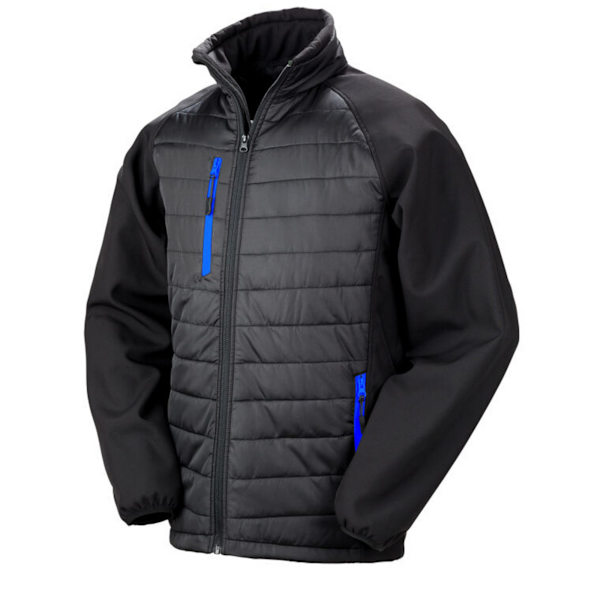 Result Dam/Kvinnor Kompass Softshell Jacka L Svart/Royal Blå Black/Royal Blue L