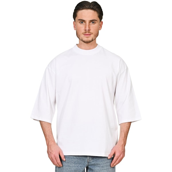 Casual Classics Unisex Vuxen Kammad Ringspunnen Bomull Förlängd Halsringning White L