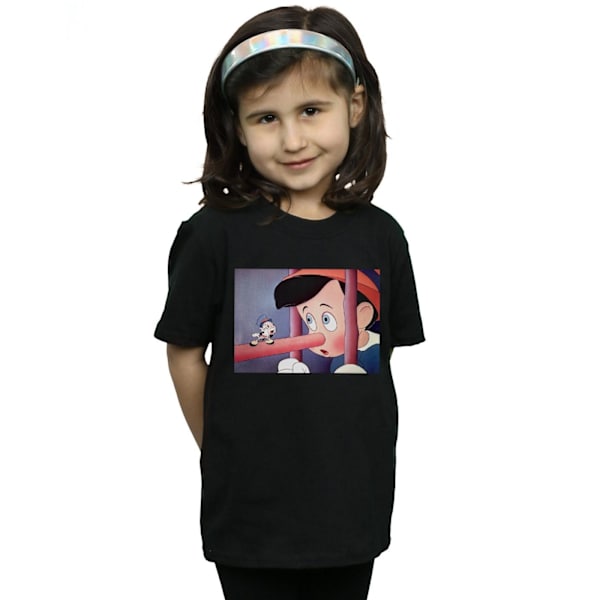 Disney Girls Pinocchio Nose Still Bomull T-shirt 5-6 år Svart Black 5-6 Years