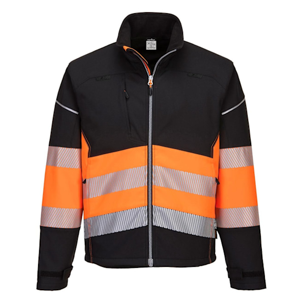 Portwest Herr PW3 Hi-Vis 3-lagers Klass 1 Softshelljacka 4XL Black/Orange 4XL