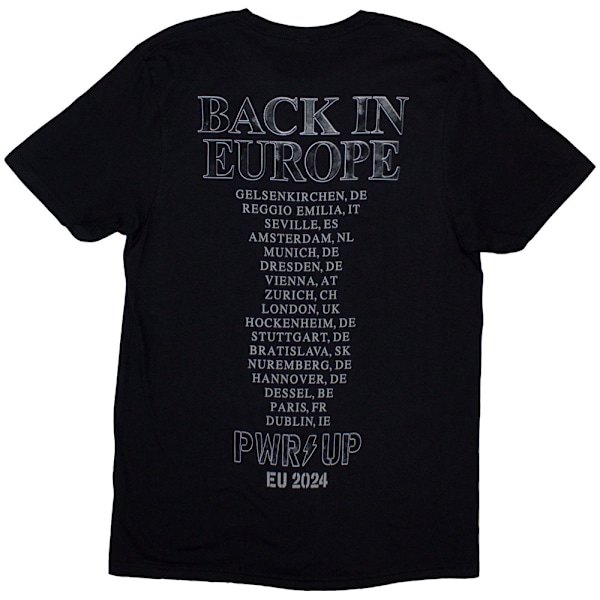 AC/DC Unisex Vuxen Back In Black PWR-UP EU Tour ´24 Tryck på Ryggen Black S