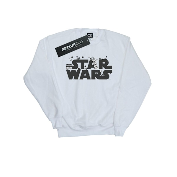 Star Wars Minimalistisk Logotyp Sweatshirt 3XL Vit White 3XL