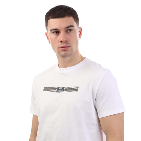 Weekend Offender Shareck Rutig T-shirt för män M Vit White M