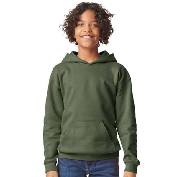 Gildan Barn/Kids Fleece Mellantung Hoodie S Militärgrön Military Green S