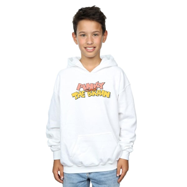 Animaniacs Boys Pinky And The Brain Logo Hoodie 9-11 År Vit White 9-11 Years