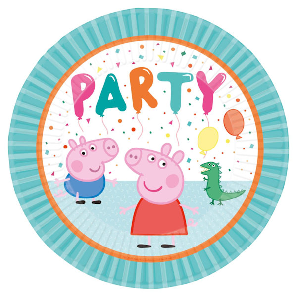 Greta Gris Party Tallrikar (8-pack) One Size Flerfärgad Multicoloured One Size