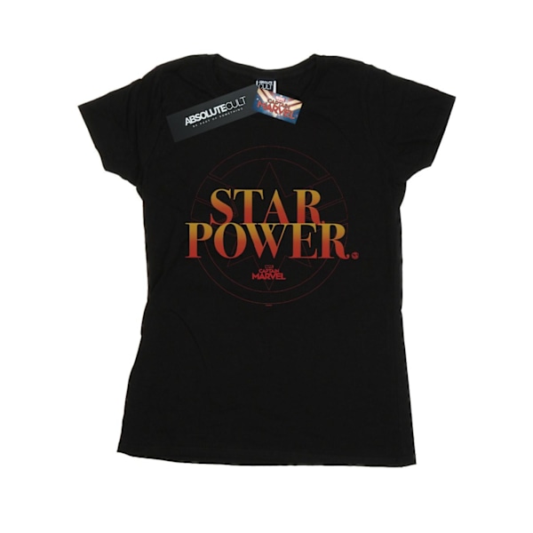 Marvel Dam/Kvinnor Captain Marvel Star Power Bomull T-shirt M Black M