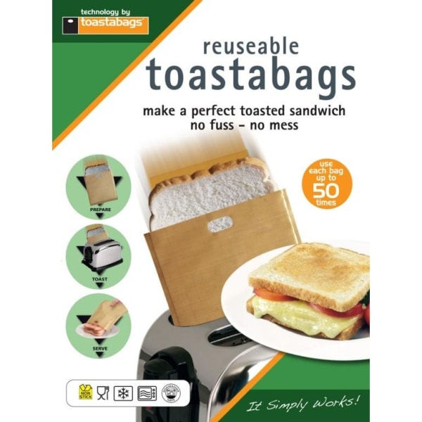 Toastabags Smörgåspåse (Pack med 2) One Size Vit/Grön White/Green One Size