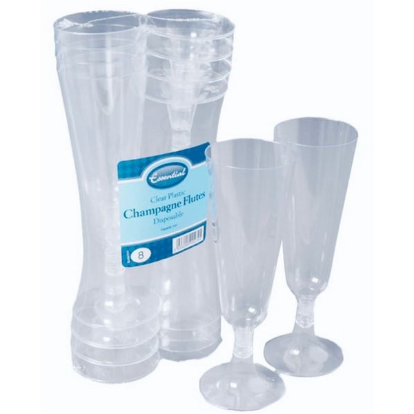 Engångsglas i plast för champagne (8-pack) One S Clear One Size