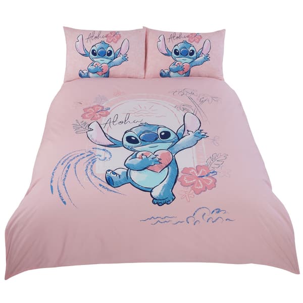 Lilo & Stitch Aloha Påslakanset Enkel Dusty Pink Dusty Pink Single