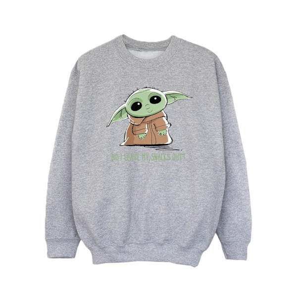 Star Wars Girls The Mandalorian Grogu Snacks Meme Sweatshirt 3-4 år Sports Grey 3-4 Years