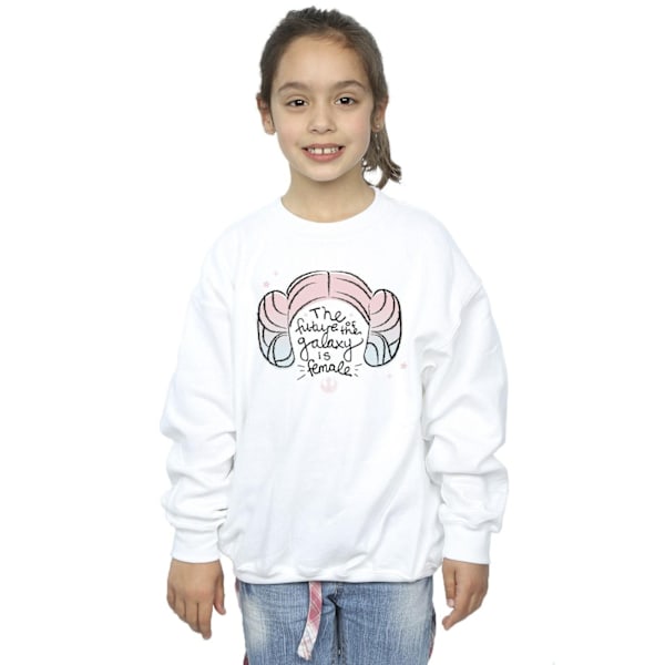 Star Wars Girls Princess Leia Future Of The Galaxy Sweatshirt 7 White 7-8 Years