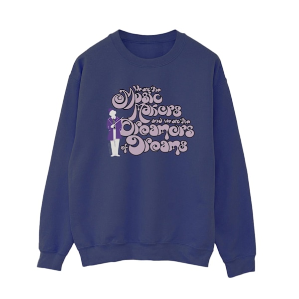 Willy Wonka Dam/Damer Drömmare Text Sweatshirt 5XL Marinblå Navy Blue 5XL