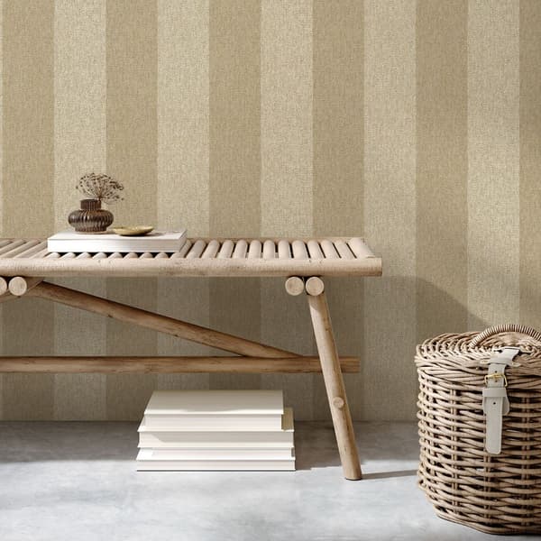 Crown Harris Stripe Tapet 10m x 53cm Beige Beige 10m x 53cm