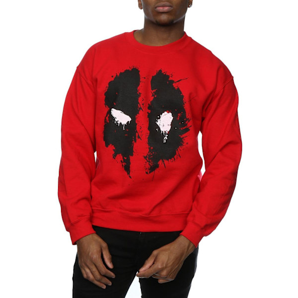 Marvel Deadpool Splat Face Sweatshirt XL Cherry Red Cherry Red XL