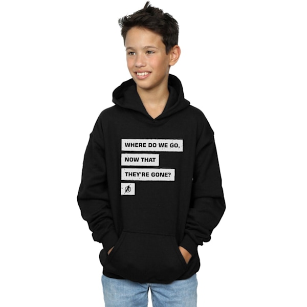 Marvel Boys Avengers Endgame Where Do We Go Hoodie 12-13 år Black 12-13 Years