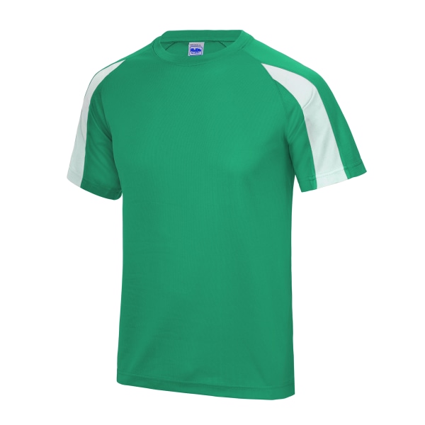 Just Cool Mens Contrast Cool Sports Vanlig T-shirt S Kelly Green Kelly Green/Arctic White S