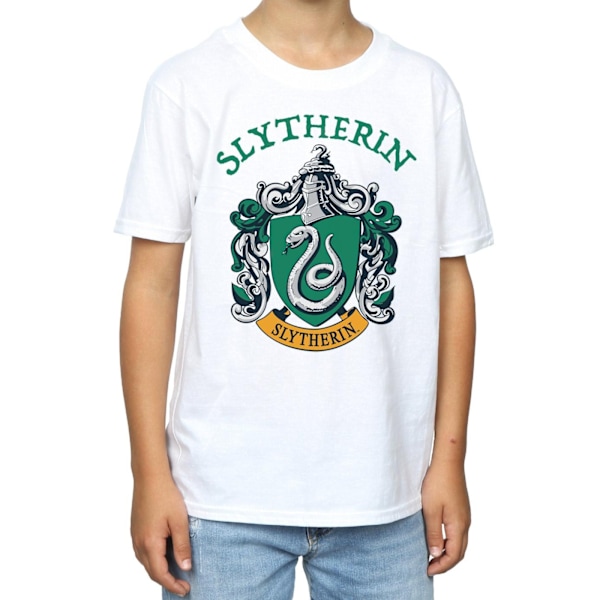 Harry Potter Boys Slytherin Crest T-Shirt 5-6 år Vit White 5-6 Years