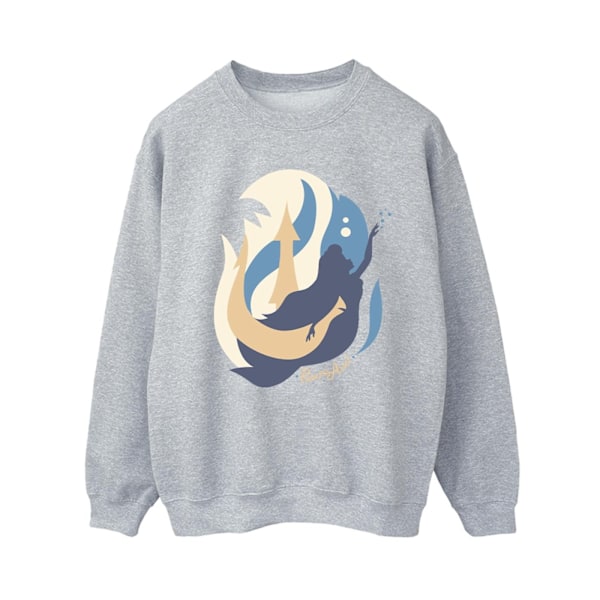 Disney Dam/Damer The Little Mermaid Färgsilhuetter Sweatshirt L Sports Grey Sports Grey L