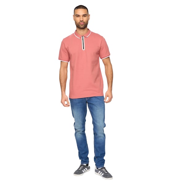 Bewley & Ritch Oakden Pikétröja med Dragkedja Fram för Män M Rosa Pink M