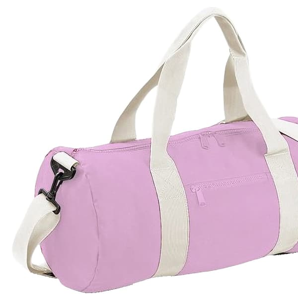 Bagbase Plain Varsity Barrel / Duffelväska (20 liter) (2-pack) CLassic Pink/White One Size