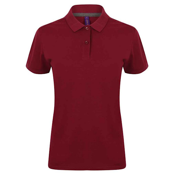 Henbury Dam/Damer Bomullspiké Modern Polotröja 6 UK Burgu Burgundy 6 UK