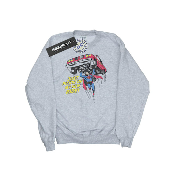 DC Comics Dam/Kvinnor Superman New Ride Sweatshirt L Heather Heather Grey L