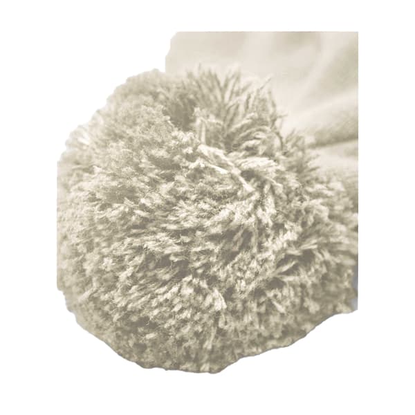 Beechfield Pom Pom Appliqué Patch Mössa En Storlek Havregryn Oatmeal One Size