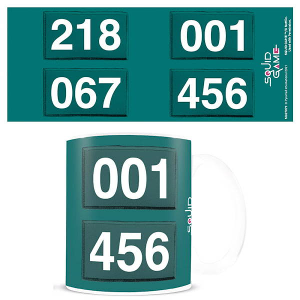 Squid Game Numbers Mug En Storlek Vit White One Size