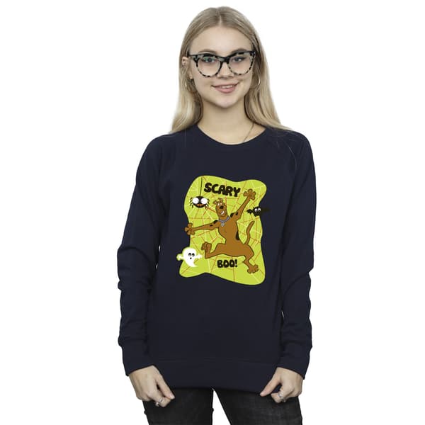 Scooby Doo Dam/Kvinnor Läskig Boo! Sweatshirt S Marinblå Navy Blue S