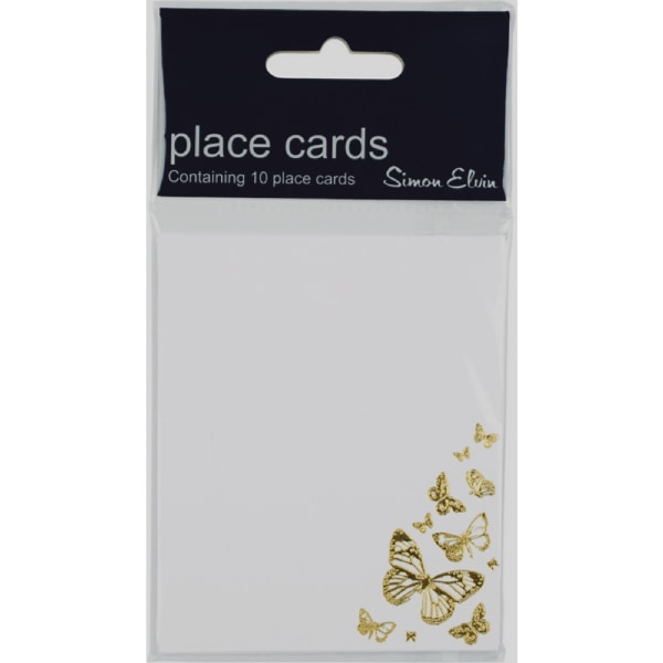 SE Butterfly Wedding Place Cards (Förpackning med 10) 9cm x 6cm Guld Gold 9cm x 6cm