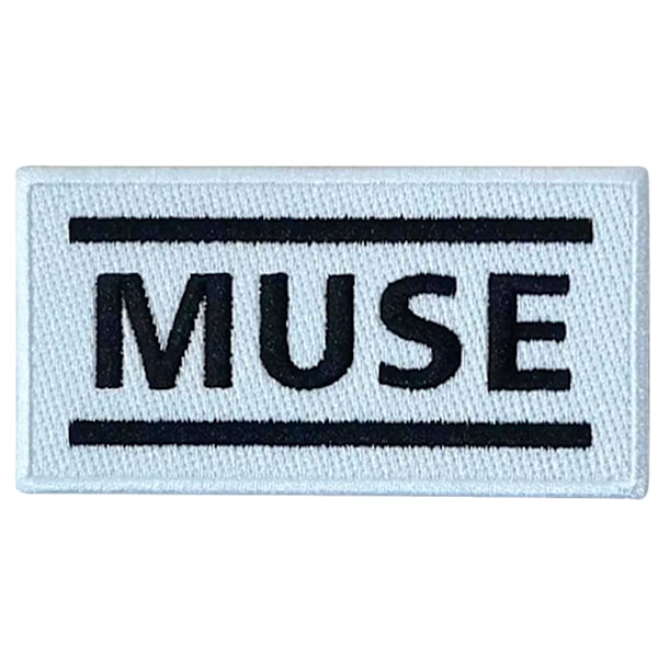 Muse Vävd Logotyp Stryk-På-Lapp Storlek: One Size Vit/Svart White/Black One Size